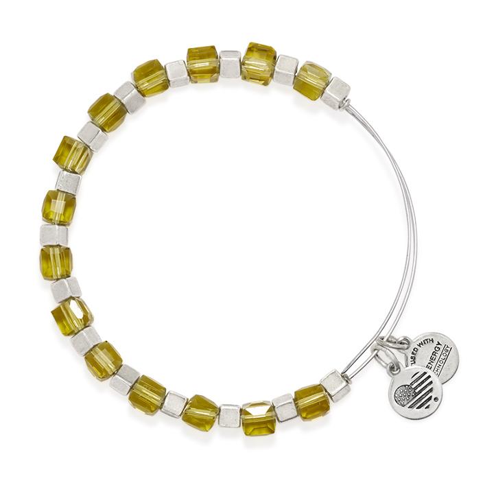 Alex And Ani Fern Trailblazer Beaded Bangle, Rafaelian Silver Finish