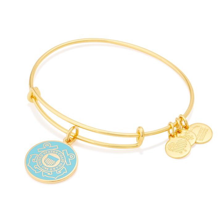 Alex And Ani U.s. Coast Guard Charm Bangle, Shiny Gold Finish