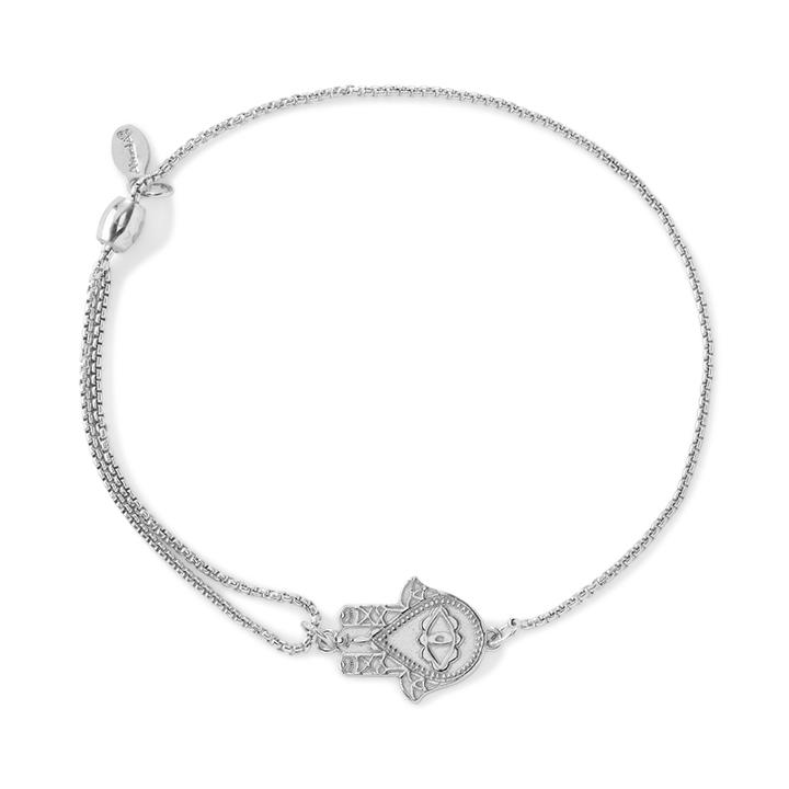 Alex And Ani Hand Of Fatima Pull Chain Bracelet, Sterling Silver