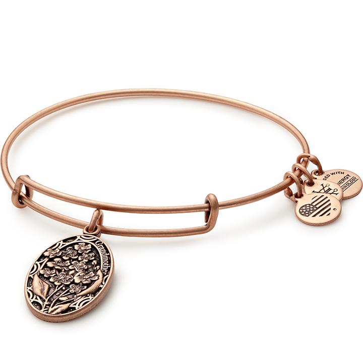 Alex And Ani Grandmother Charm Bangle, Rafaelian Rose Gold Finish