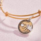 Alex And Ani Hand In Hand Two Tone Charm Bangle, Rafaelian Gold Finish