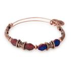 Alex And Ani Dark Orchid Journey Beaded Bangle, Rafaelian Rose Gold Finish