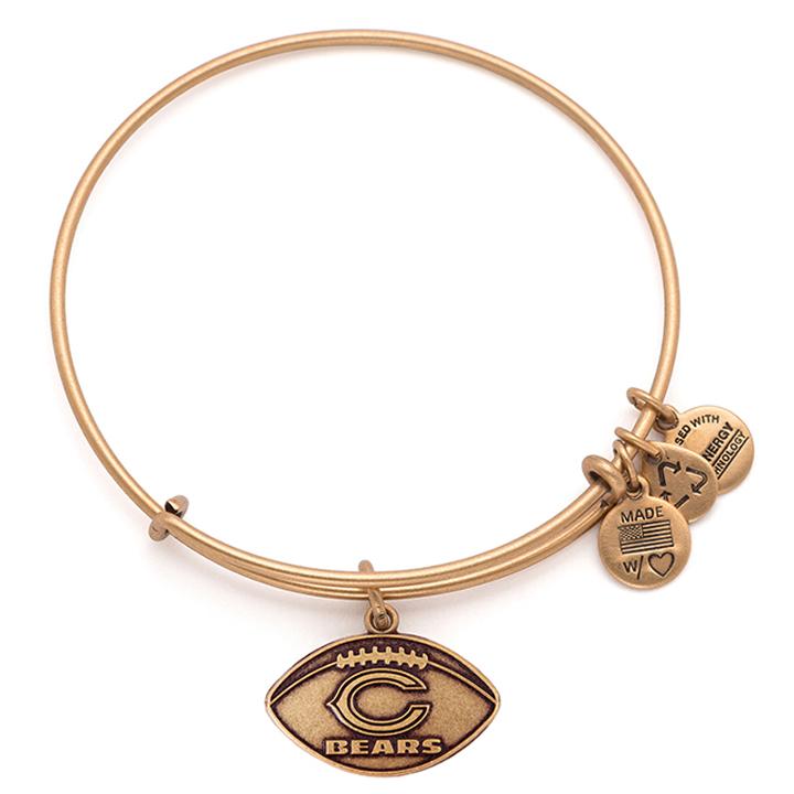 Alex And Ani Chicago Bears Football Charm Bangle, Rafaelian Gold Finish