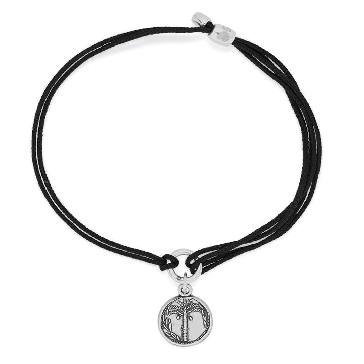 Alex And Ani Palm Tree Pull Cord Bracelet, Rafaelian Silver Finish