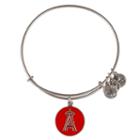 Alex And Ani Red Los Angeles Angels  Cap Logo Charm Bangle, Rafaelian Silver Finish