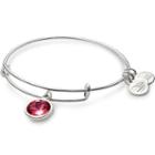 Alex And Ani October Birth Month Charm Bangle With Swarovski® Crystal, Shiny Silver Finish