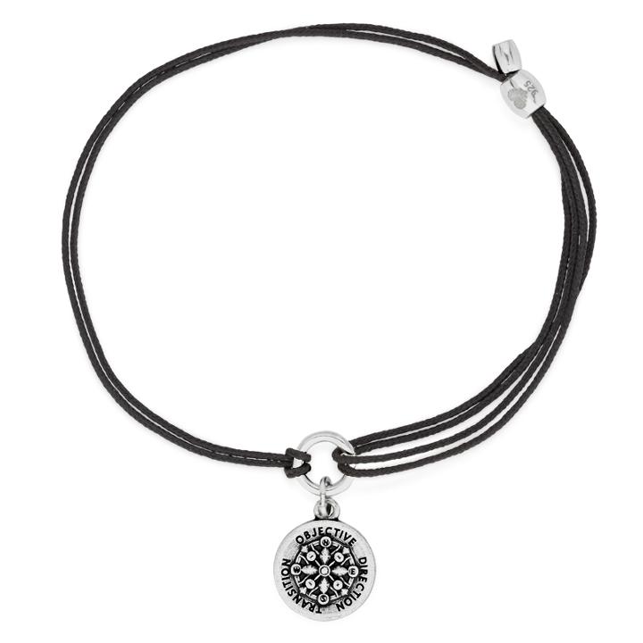 Alex And Ani Compass Pull Cord Bracelet, Rafaelian Silver Finish