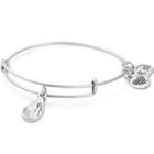 Alex And Ani April Birth Month Charm Bangle With Swarovski® Crystal, Rafaelian Silver Finish