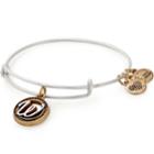 Alex And Ani Initial W Two Tone Charm Bangle, Rafaelian Silver Finish