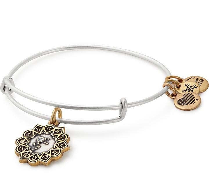 Alex And Ani Aquarius Two Tone Charm Bangle