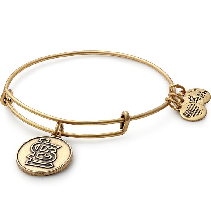Alex And Ani St. Louis Cardinals  Cap Logo Charm Bangle, Rafaelian Gold Finish