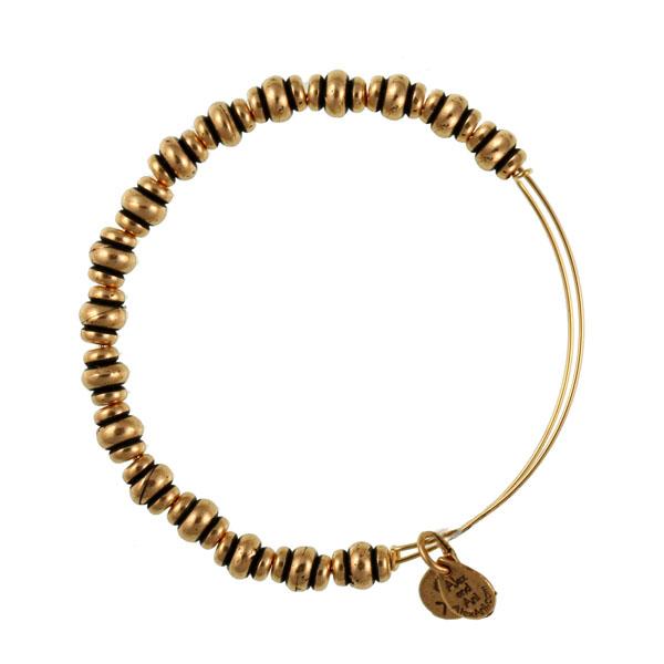 Alex And Ani Nile Beaded Bangle, Rafaelian Gold Finish
