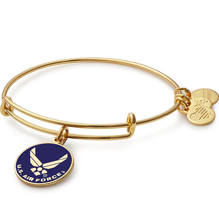 Alex And Ani U.s. Air Force  Charm Bangle, Shiny Gold Finish