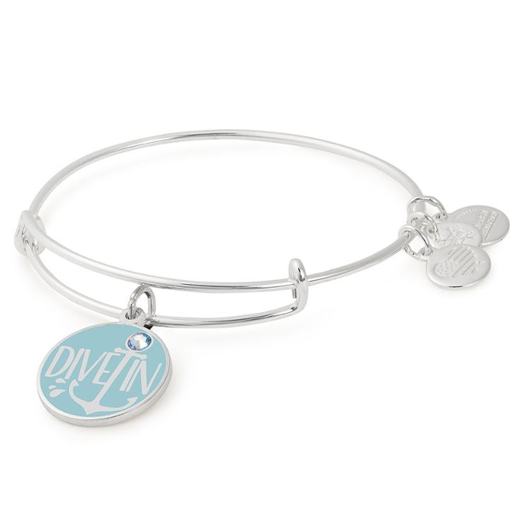 Alex And Ani Dive In Charm Bangle, Shiny Silver Finish