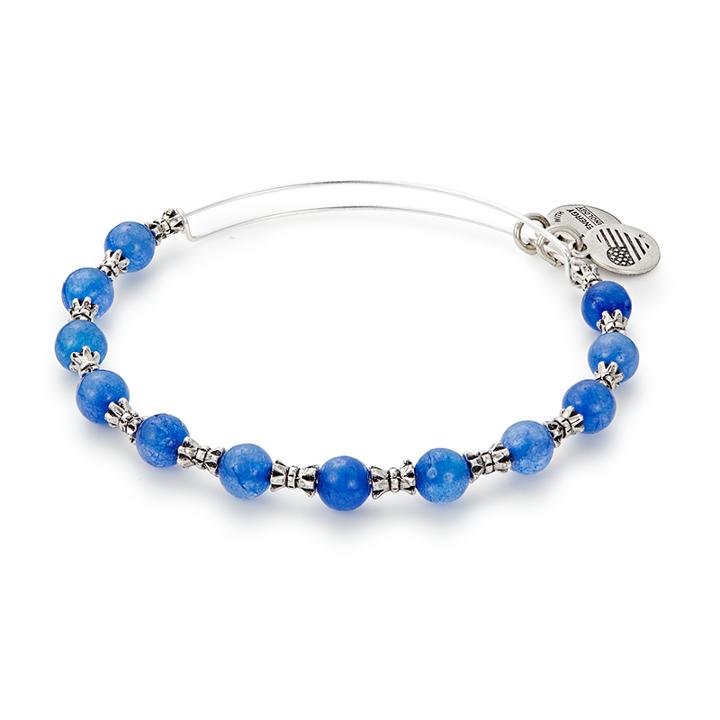 Alex And Ani Navy Harbor Beaded Bangle, Rafaelian Silver Finish