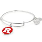 Alex And Ani Rutgers University Logo Color Infusion Charm Bangle, Shiny Silver Finish