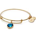 Alex And Ani December Birth Month Charm Bangle With Swarovski® Crystal, Shiny Gold Finish
