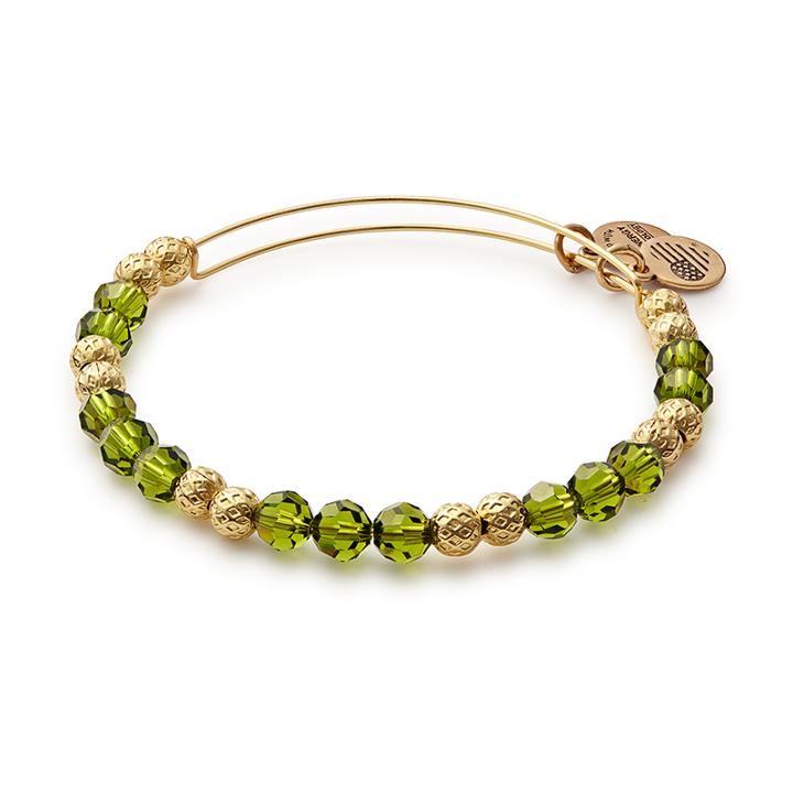 Alex And Ani Enchanted Beaded Bangle With Swarovski® Crystals, Shiny Gold Finish
