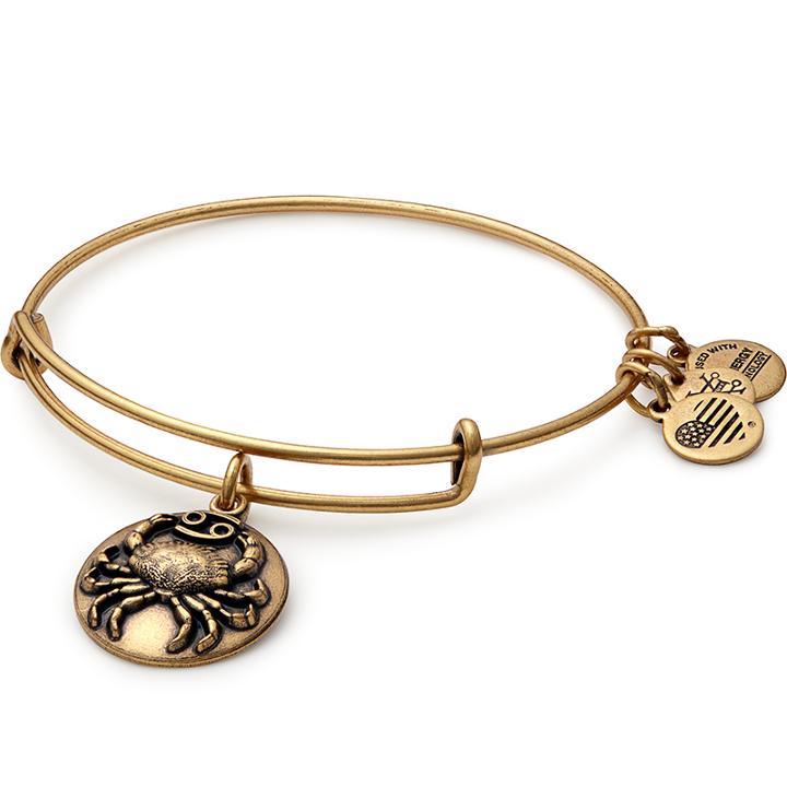 Alex And Ani Cancer Charm Bangle, Rafaelian Gold Finish