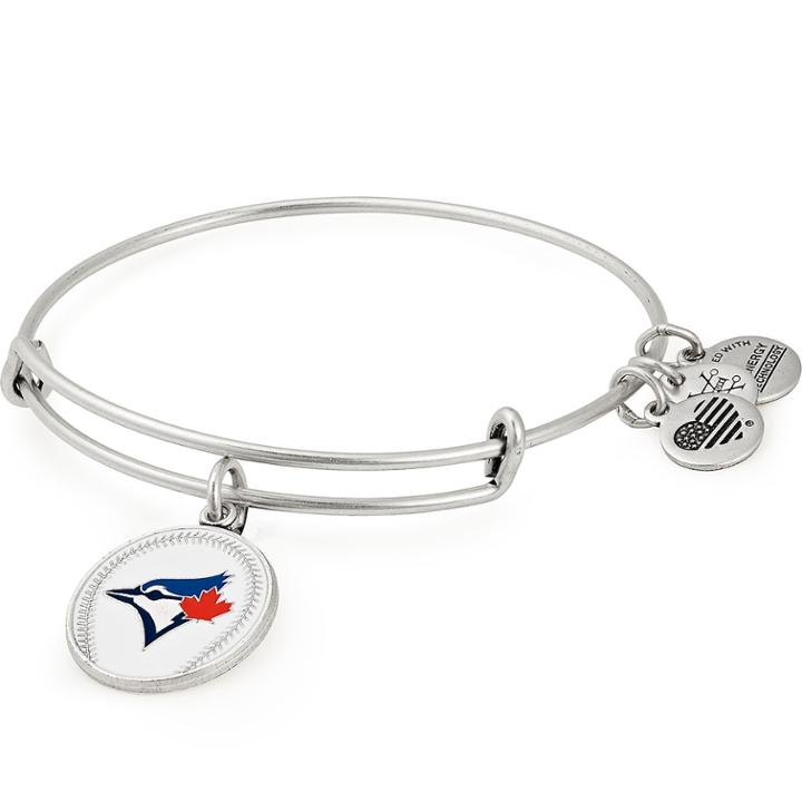 Alex And Ani Toronto Blue Jays Color Infusion Charm Bangle, Rafaelian Silver Finish