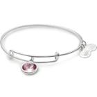 Alex And Ani June Birth Month Charm Bangle With Swarovski® Crystal, Shiny Silver Finish