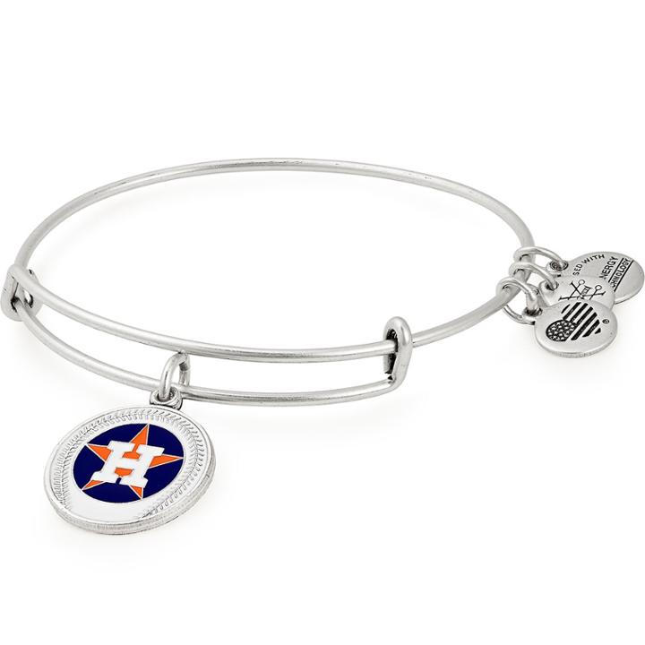Alex And Ani Houston Astros Color Infusion Charm Bangle, Rafaelian Silver Finish