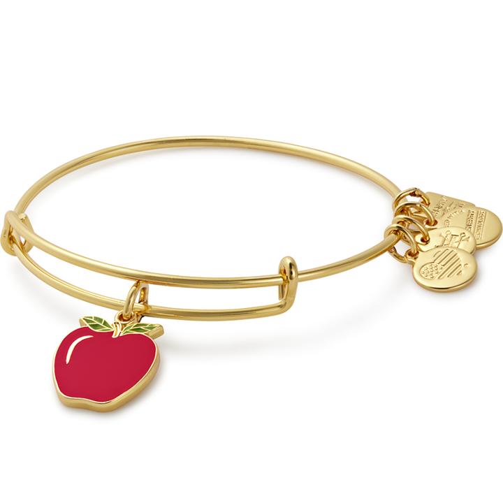 Alex And Ani Apple Charm Bangle | Blessings In A Backpack, Shiny Gold Finish