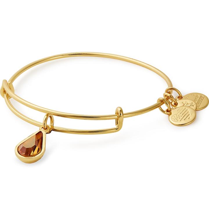 Alex And Ani November Birth Month Charm Bangle With Swarovski  Crystals, Shiny Gold Finish
