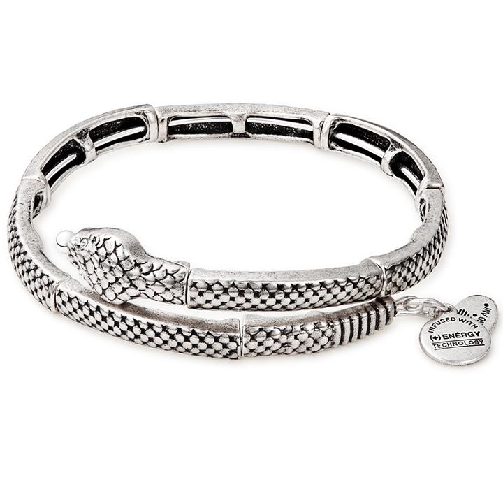 Alex And Ani Snake Metal Wrap, Rafaelian Silver Finish