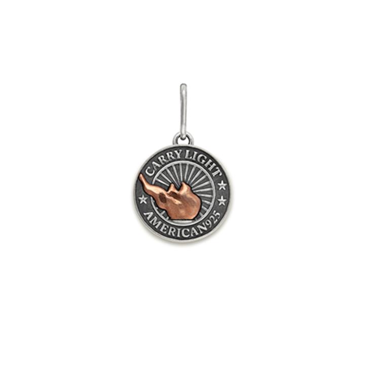 Alex And Ani Liberty Copper | Carry Light™ Necklace Charm, Small, Sterling Silver