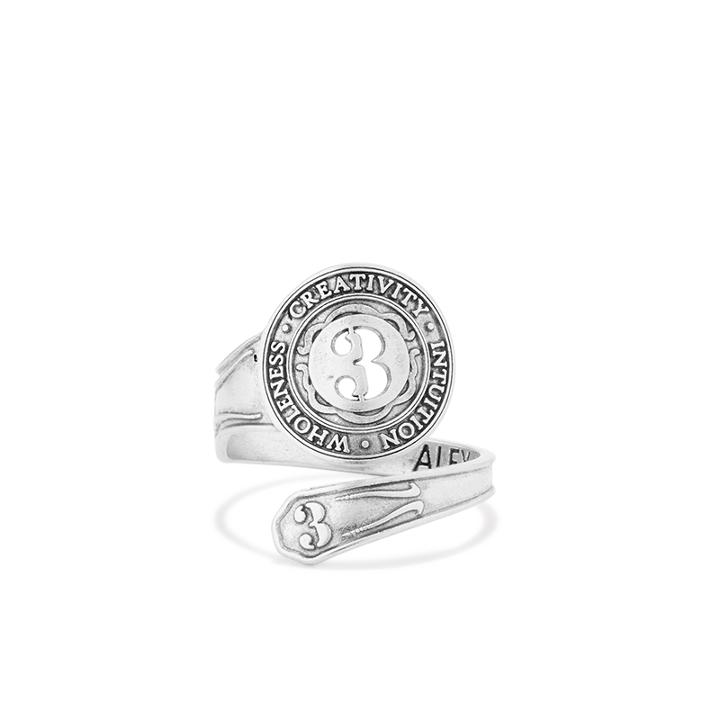 Alex And Ani Number 3 Spoon Ring, Sterling Silver