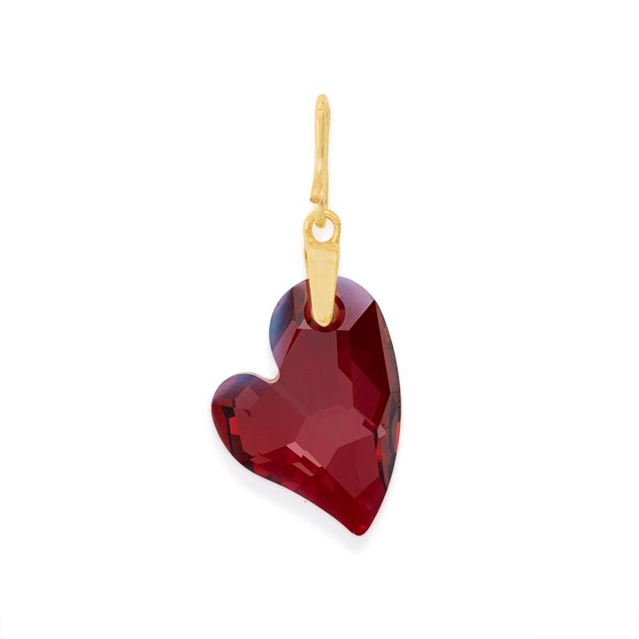 Alex And Ani Red Magma Heart Necklace Charm With Swarovski  Crystal, 14kt Gold Plated