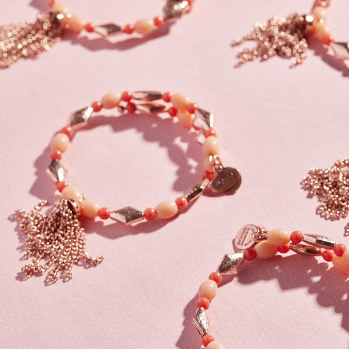 Alex And Ani Coral Fringe Wrap, Shiny Rose Gold Finish