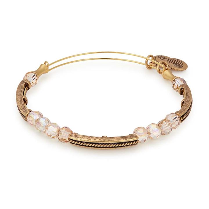 Alex And Ani Honey Glacial Beaded Bangle, Rafaelian Gold Finish