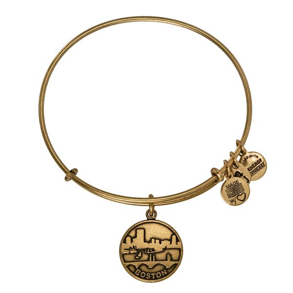 Alex And Ani Boston Charm Bangle, Rafaelian Gold Finish