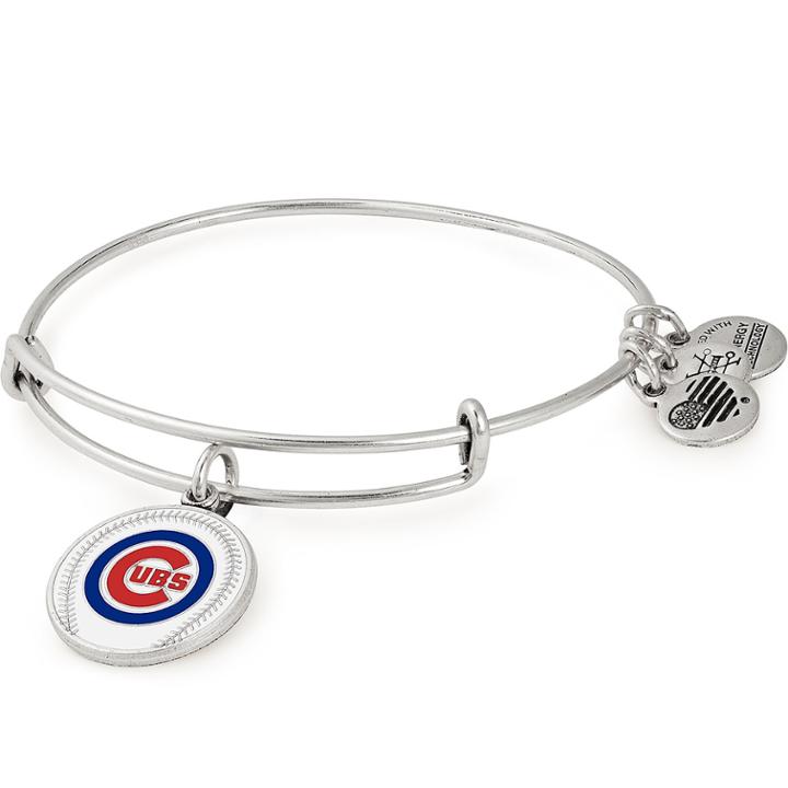 Alex And Ani Chicago Cubs Color Infusion Charm Bangle, Rafaelian Silver Finish