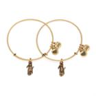 Alex And Ani Side By Side Charm Bangles | Jdrf, Rafaelian Gold Finish