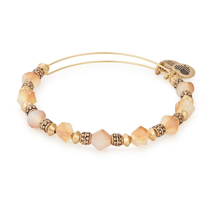 Alex And Ani Honey Illusion Beaded Bangle, Rafaelian Gold Finish