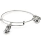 Alex And Ani Owl Charm Bangle Flying Kites, Rafaelian Silver Finish