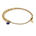 Alex And Ani Evil Eye Flat Mariner Pull Chain Bracelet, 14kt Gold Plated