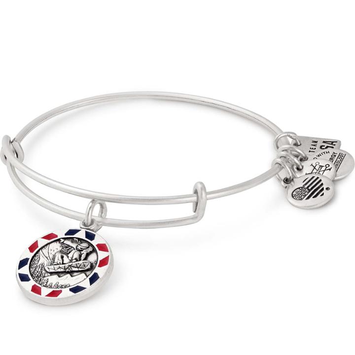 Alex And Ani Team Usa Skiing Charm Bangle, Rafaelian Silver Finish