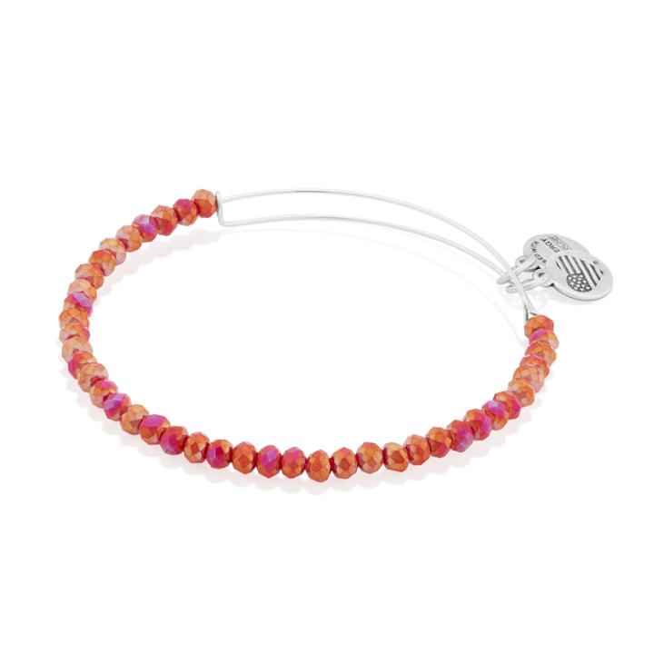 Alex And Ani Cosmic Crush Brilliance Beaded Bangle, Shiny Silver Finish