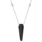 Alex And Ani Obsidian Pendulum Necklace, Sterling Silver