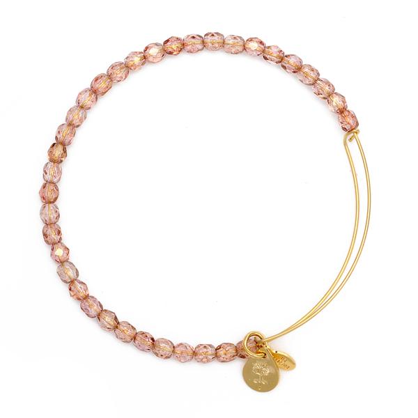Alex And Ani Blush Rock Candy Beaded Bangle, Shiny Gold Finish