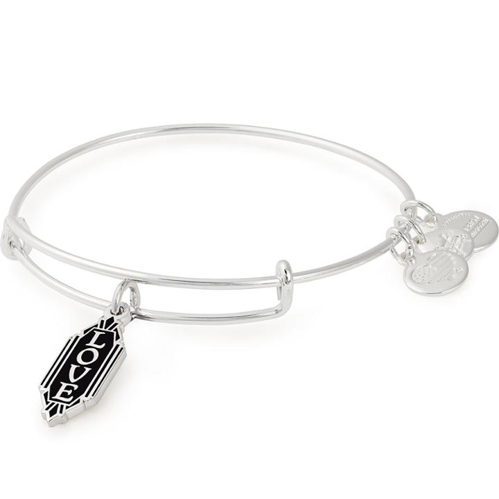 Alex And Ani Love Color Infusion Charm Bangle, Shiny Silver Finish