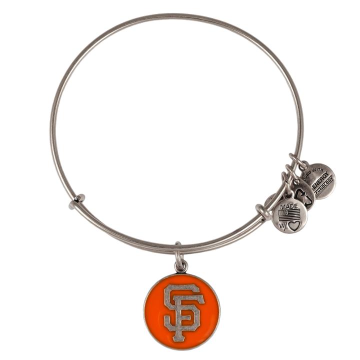 Alex And Ani Orange San Francisco Giants™ Cap Logo Charm Bangle, Rafaelian Silver Finish