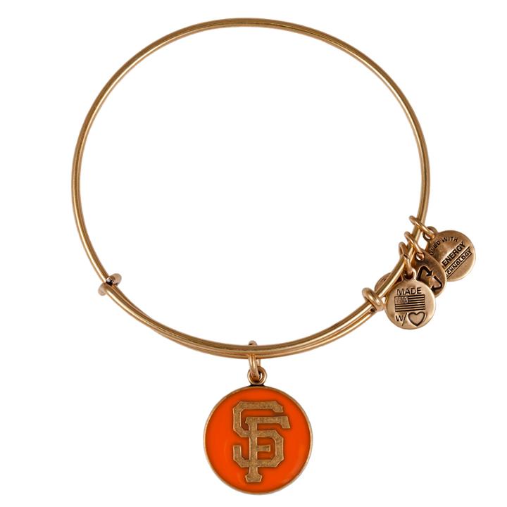Alex And Ani Orange San Francisco Giants  Cap Logo Charm Bangle, Rafaelian Gold Finish
