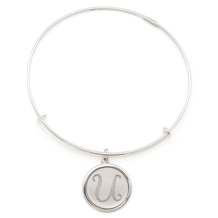 Alex And Ani Precious Initial U Charm Bangle, Argentium Silver