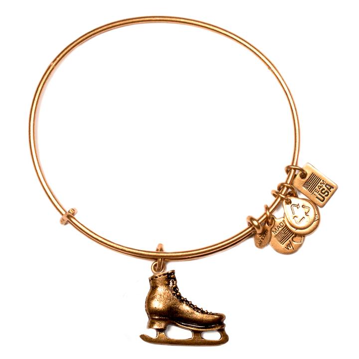 Alex And Ani Team Usa Ice Skate Charm Bangle, Rafaelian Gold Finish