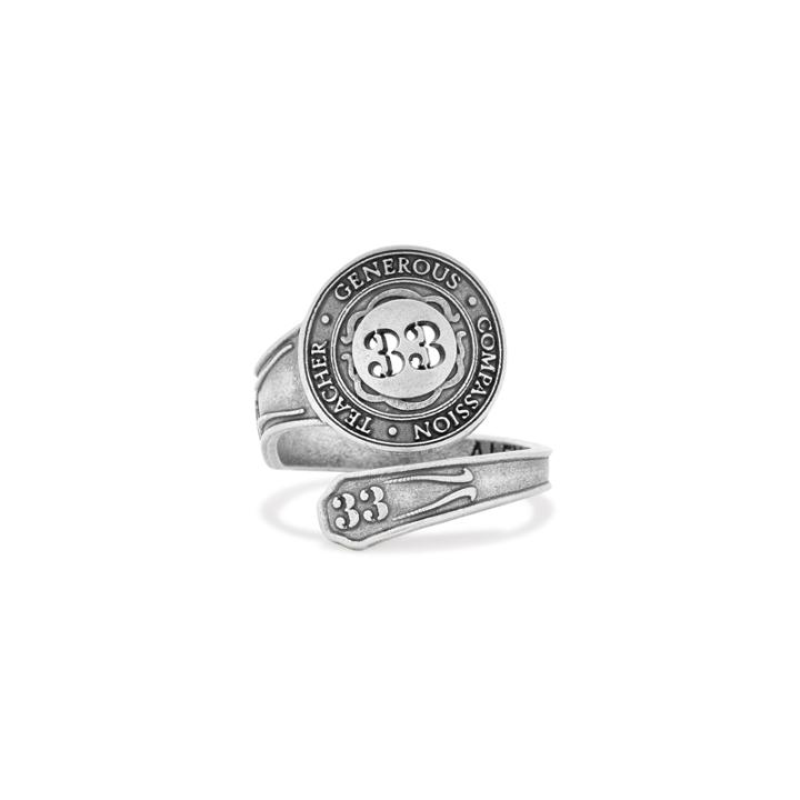 Alex And Ani Number 33 Spoon Ring, Sterling Silver
